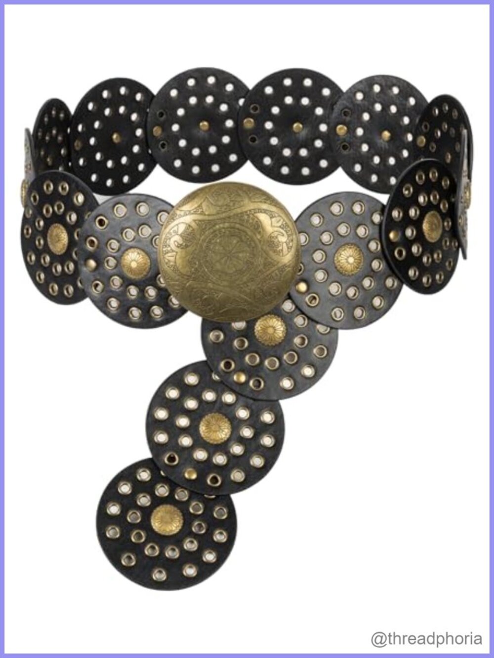 Wide Disc Western Belt PU Leather Boho Concho Cowgirl Belt